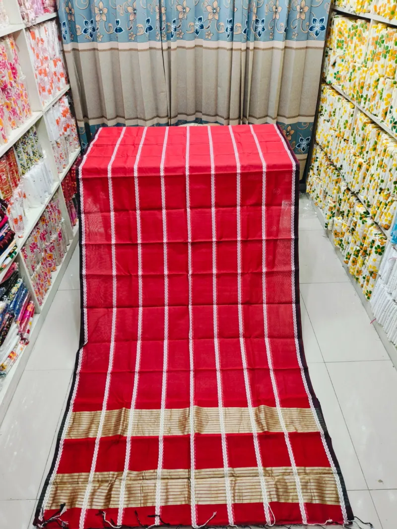 Tangail Half Silk Saree with Running Blouse, 12.5 Haath