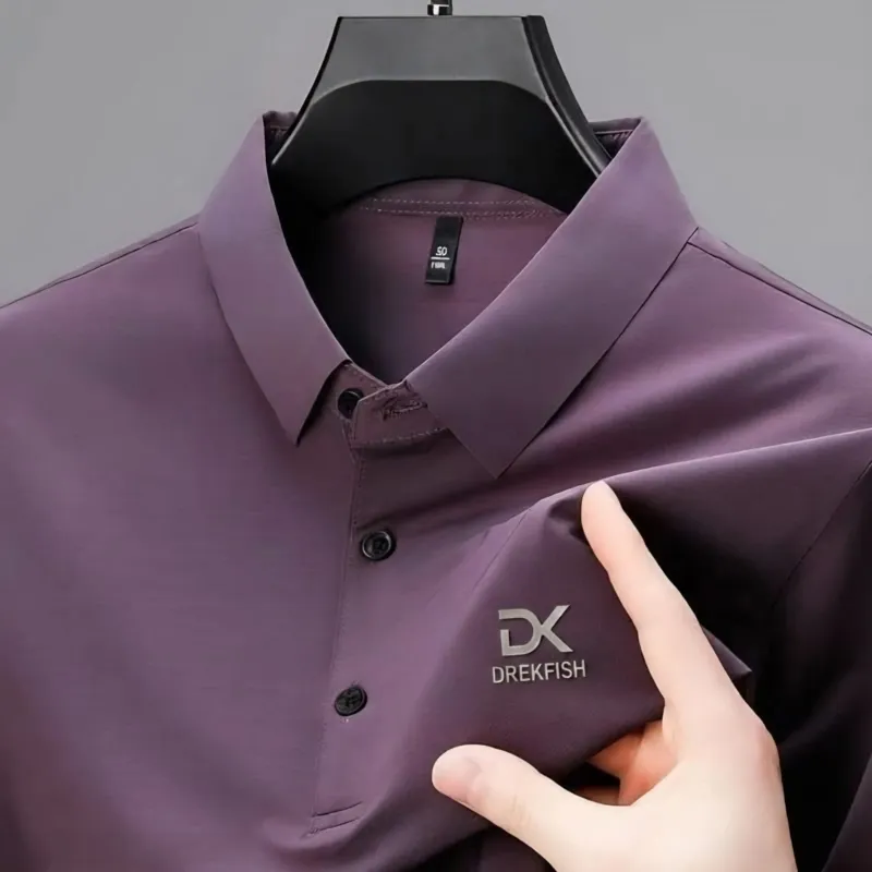 Men's Soft Sewing-Less Polo Shirt, Metal Buttons, 5 Colours