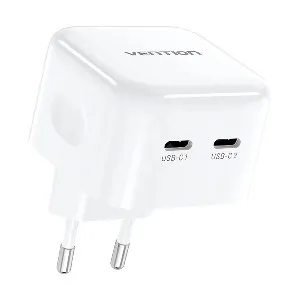 Vention FBPW0-EU 2-Port USB-C 35W White Charger
