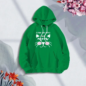 Premium Comfortable Stylish (Meow-Green) Ladies winter hoodie