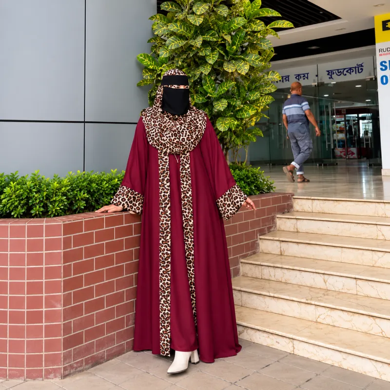 Tiger Print Abaya – 01 with Inner, Koti & Matching Hijab
