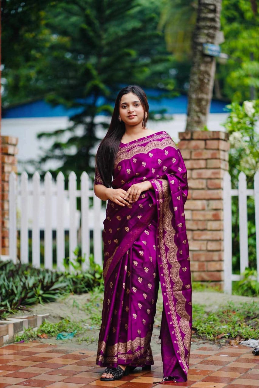 Women's Skin Print Silk Saree with Blouse Piece, 4 Colours
