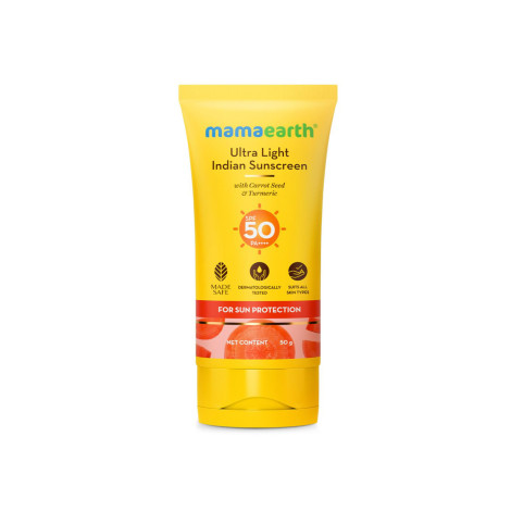 Mama Earth Ultra Light Indian Sunscreen SPF50 pa+++ 50g (India)