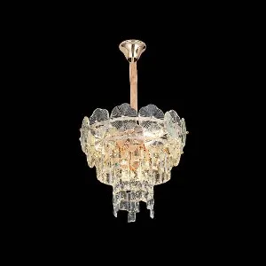 Qulik Modern Candle Crystal Chandelier Decoration Pendant Hanging 2 layer 3 color LED Ceiling Light (QL-55172-B250)