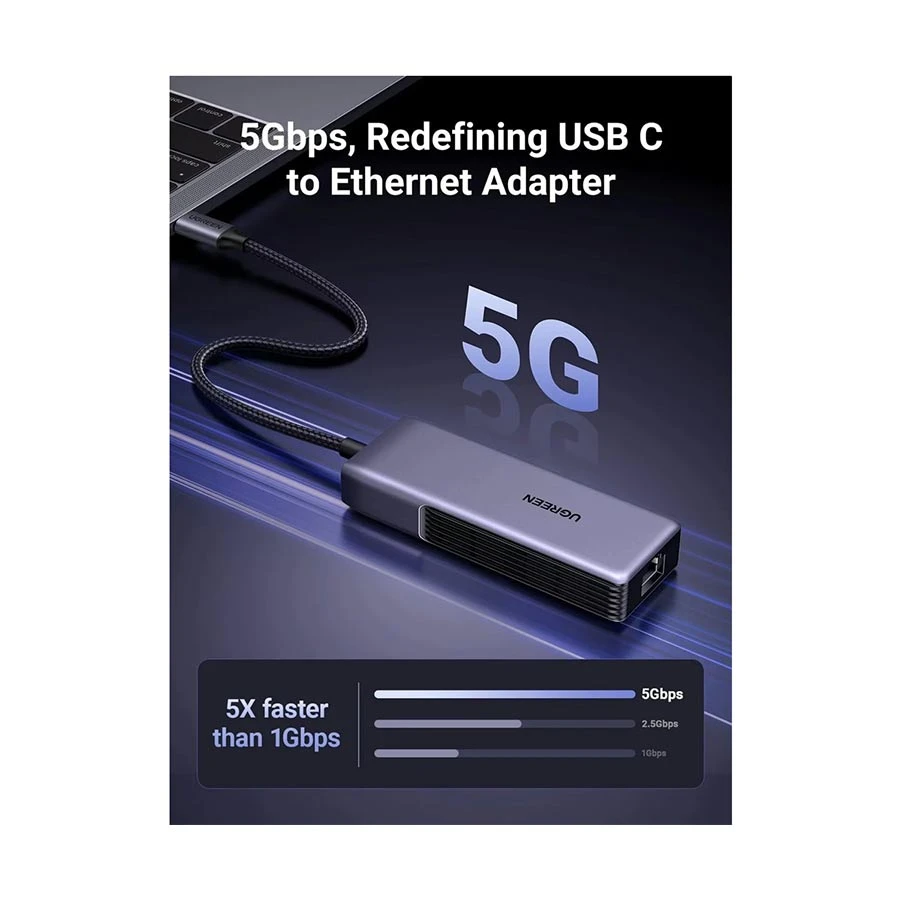 UGREEN CM848 (35921) Type-C Male to LAN Female Gray Converter