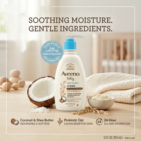 Aveeno Baby Daily Moisture Cream  With Coconut Oil & Shea Butter 354ml (Canada)
