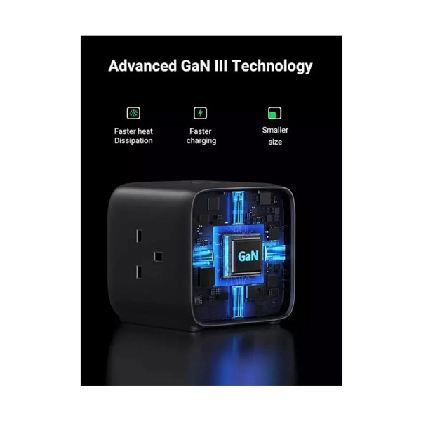 Ugreen DigiNest Cube CD268 Dual USB 65W GaN Black Desktop Charging Station  (2 Pin, EU)