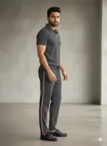 Men's Waffle Fabric T-Shirt and Trouser Set, 220 GSM, Sizes L and XL