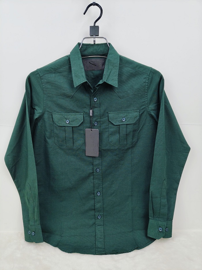 Men's Lap Seam Double Pocket Oxford Cotton Shirt for Summer