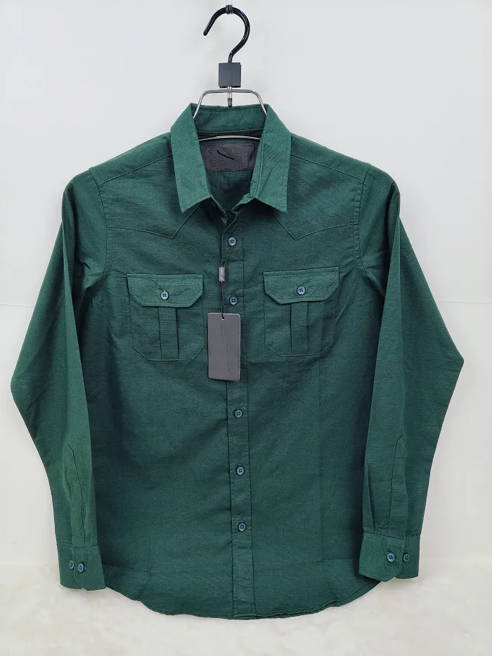 Men's Sakura Oxford Cotton Double Pocket Shirt, Slim Fit