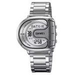 SKMEI 2298 Digital Stainless Steel (Metal) Luminous Men’s Watch (Silver Colour)