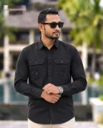 Men's Kaiser Cotton Double Pocket Full Sleeve Shirt, Size M