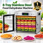 8-Tray Stainless Steel Food Dehydrator Machine