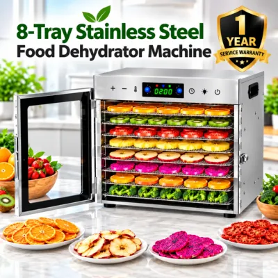 8-Tray Stainless Steel Food Dehydrator Machine