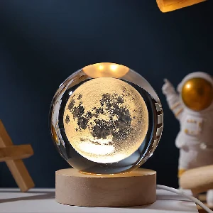 3D Color Changing LED Crystal Ball – Moon