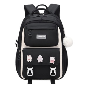 Kids Backpack Children School Bags Waterproof Primary Schoolbag Book Bag (black)