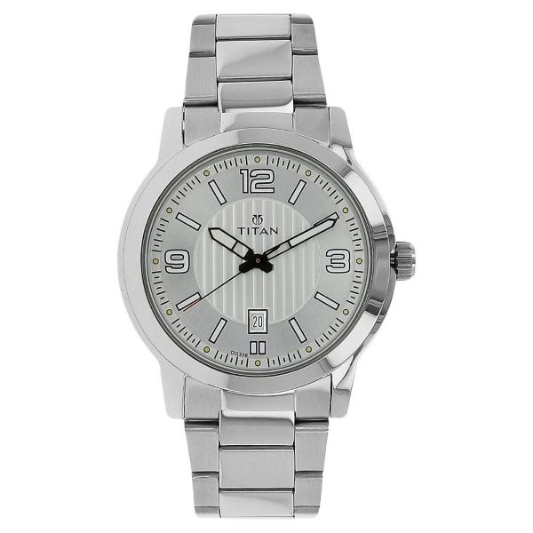 Titan 1730SM01 Silver Dial Stainless Steel Strap Watch