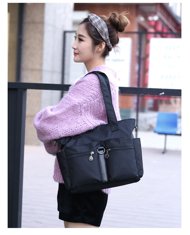 Women Casual Large Capacity Waterproof Oxford Cloth Bag (Dark Blue)