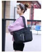 Women Casual Large Capacity Waterproof Oxford Cloth Bag (Dark Blue)