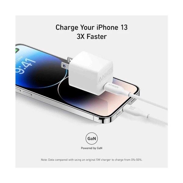 Anker 313 GaN 30W PIQ 3.0 USB-C White Charger
