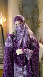 Free Size Linen Khimar Set with Niqab and Palazzo Pants