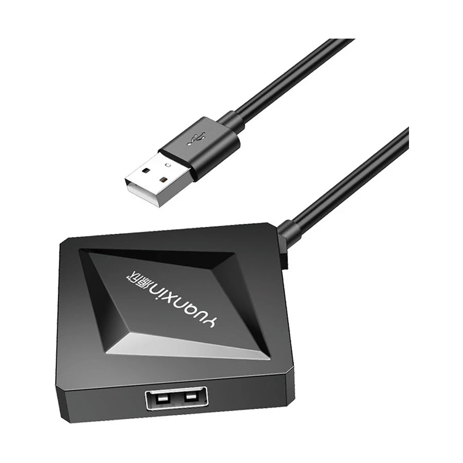 Yuanxin YXH-55 USB 2.0 Male to Quad USB Female Black Hub
