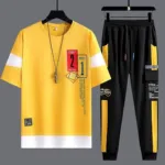 Men's Mesh Fabric T-Shirt and Full Pant Set, 2 Colours