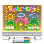 Rechargeable LED Acrylic Writing Board with 7 Colour Marker Pens