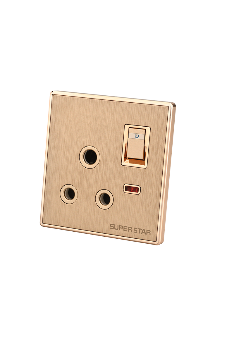 Super Star Glamour 3 Pin Round Socket With Switch
