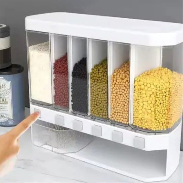 6-in-1 Wall Mounted Food Storage Box for Kitchen