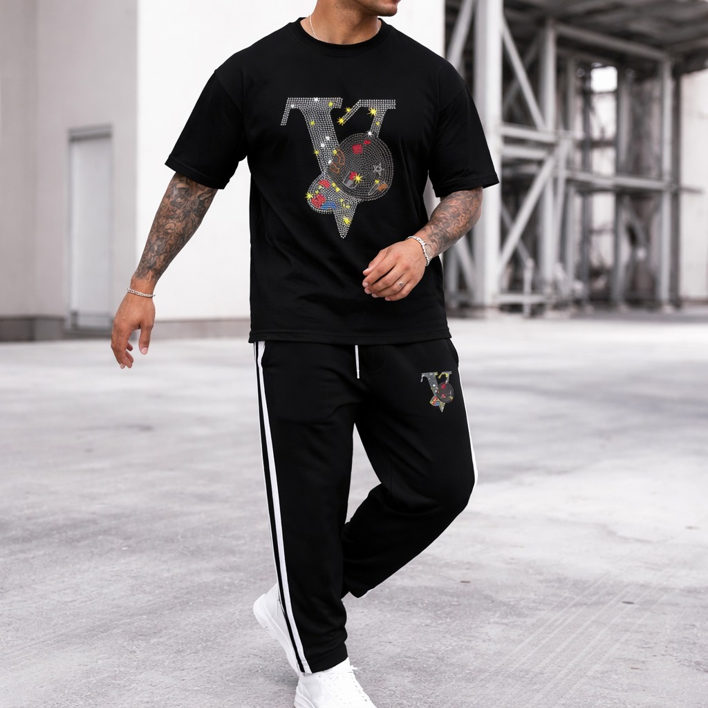 Men's Pure Cotton T-Shirt and Trouser Combo, 180 GSM Tee, 6 Colours