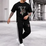 Men's Pure Cotton T-Shirt and Trouser Combo, 180 GSM Tee, 6 Colours