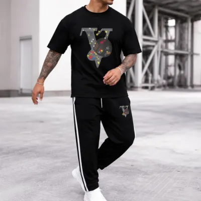 Men's Pure Cotton T-Shirt and Trouser Combo, 180 GSM Tee, 6 Colours