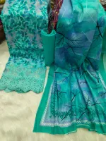 Pure Cotton Digital Print Three Piece with Namazi Orna