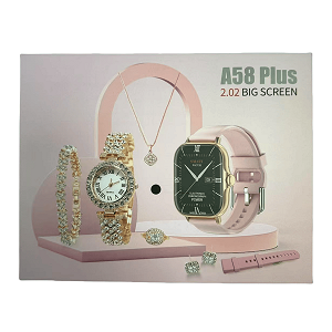 A58 Plus Smartwatch Gift Set For Girls ( 8 in 1)