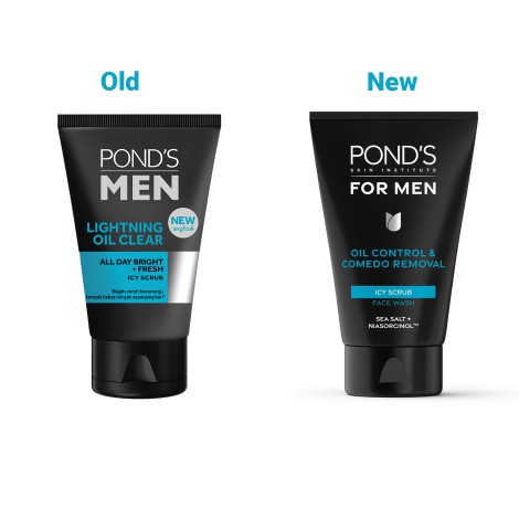 Pond's For Men Oil Control & Comedo Removal Icy Scrub 100g (Indonesia)