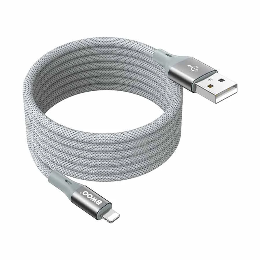 Bwoo BO-X311L 15W USB to Lightning Braided Cable 1 Meter Gray