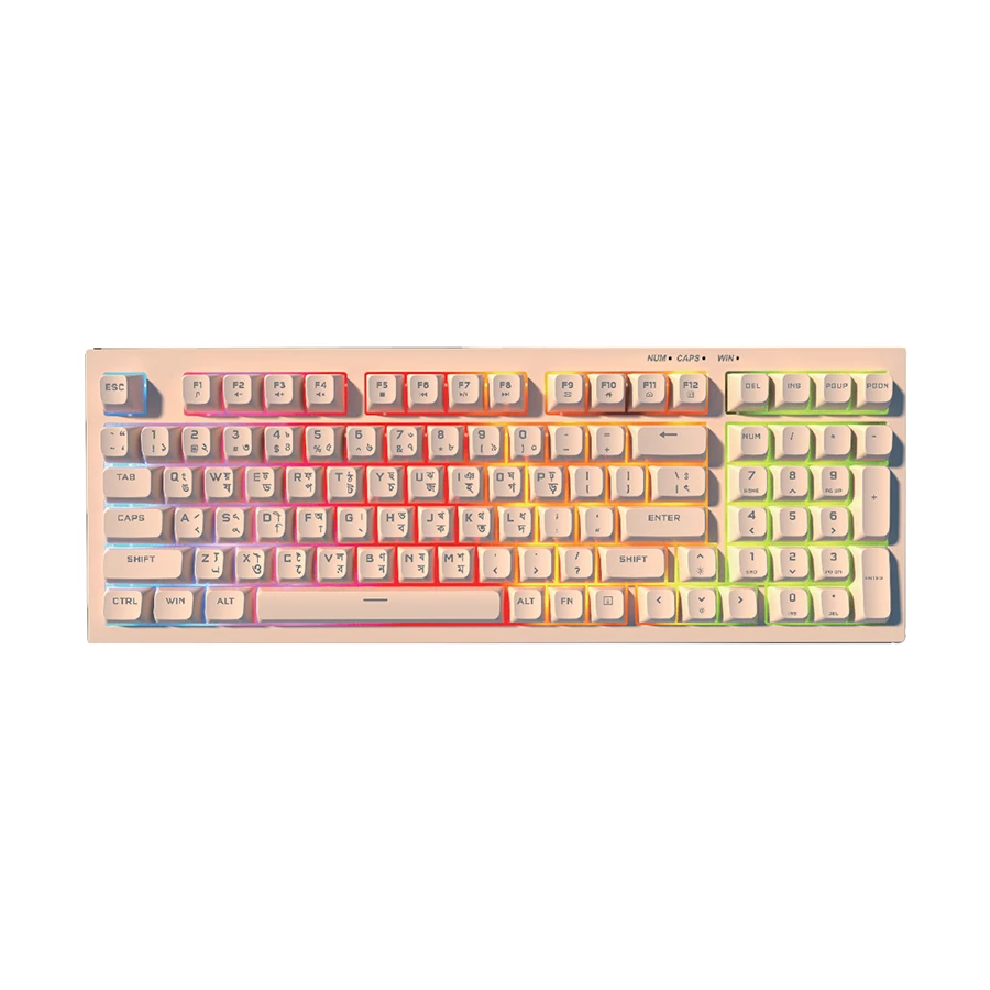 PC Power Silent-98 RGB Wired Sunset Gaming Keyboard with Bangla