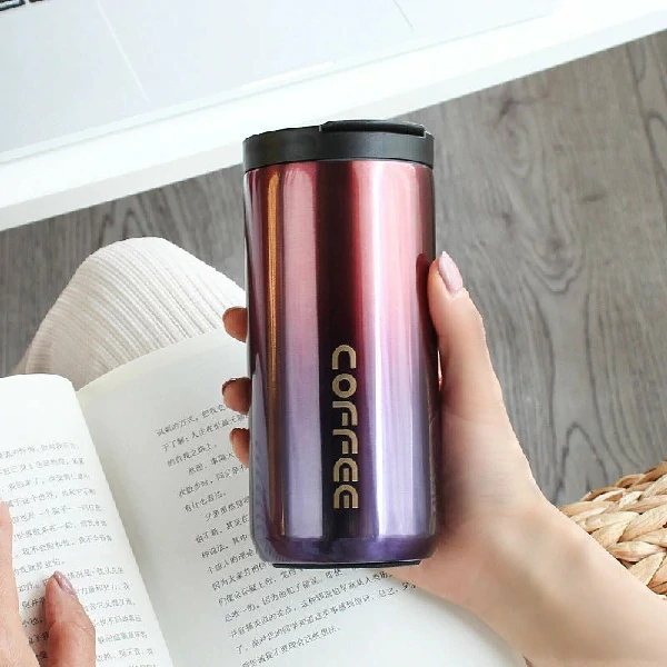 Insulated Thermal Vacuum Coffee Flask -Purple Color