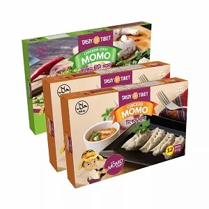 Tasty Tibet 1 pack Chicken Chilli & 2 Pack Chicken Basic Momo Combo Pack