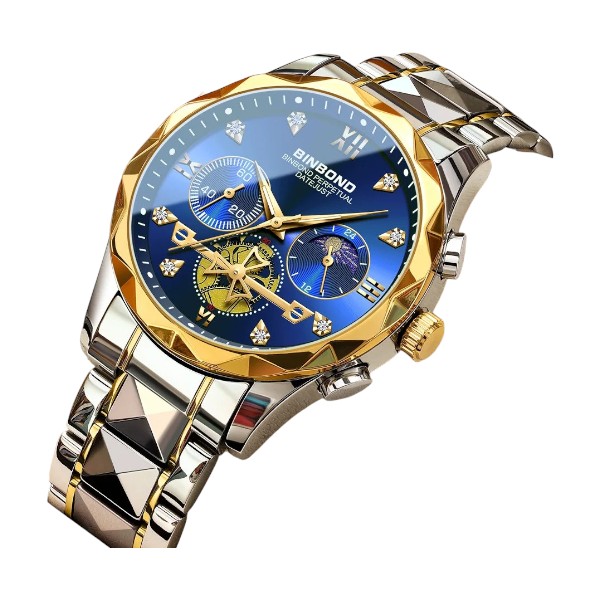 BINBOND B1236 Brand Fashion Tourbillon Dial Quartz Watches Men’s Luxury Stainless Steel