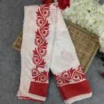 Half Silk Screen Print Sharee - Puja Edition