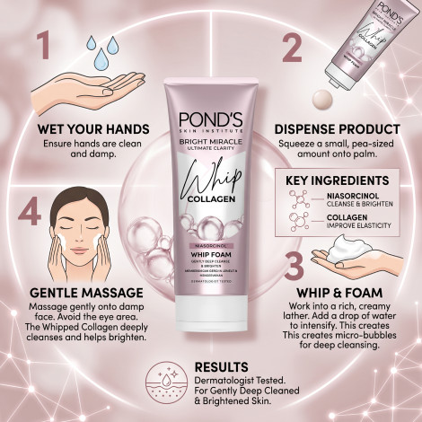 Pond's Bright Miracle Ultimate Clarity Collagen Whip Foam 100g (Indonesia)