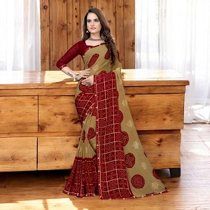 Elegant Indian Jorjet Saree with Blouse Piece