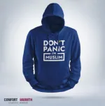 "Don't Panic" Islamic Hoodie (Royal Blue)