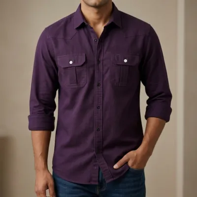 Fashionable casual shirt for men(purple)