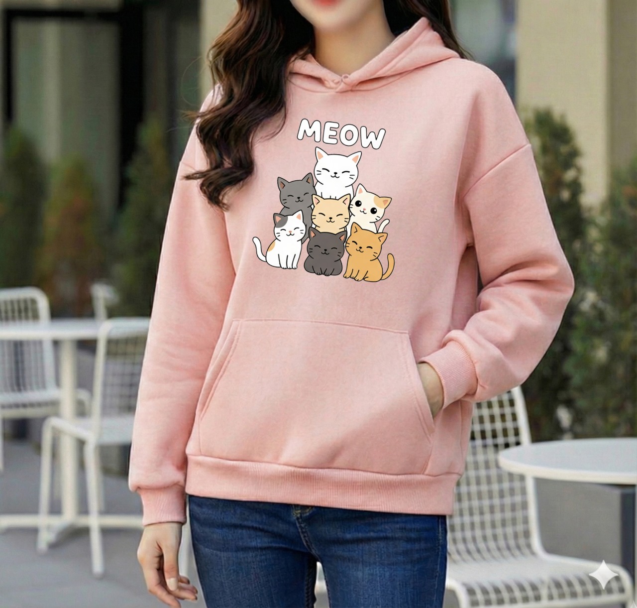 Premium Comfortable Printed Ladies Winter Hoodie