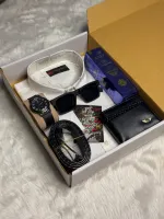 Men's Cotton Shirt Gift Box Set with Belt, Sunglasses and Watch