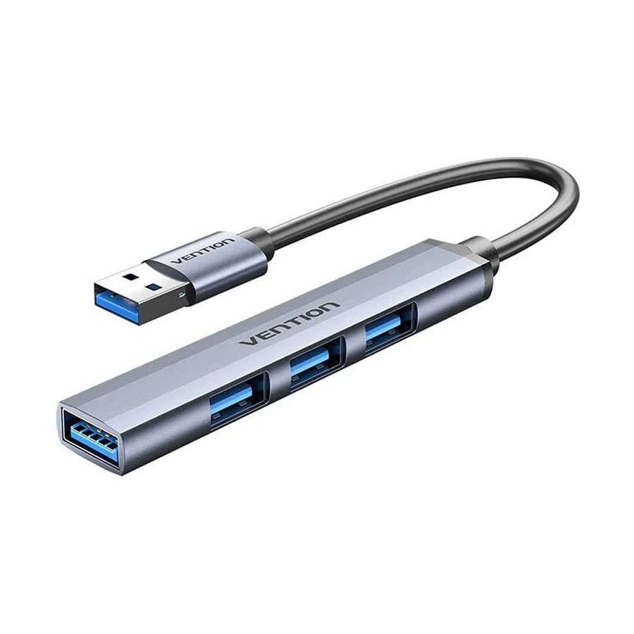 Vention CKOHB USB Male to Quad USB Female Hub Gray