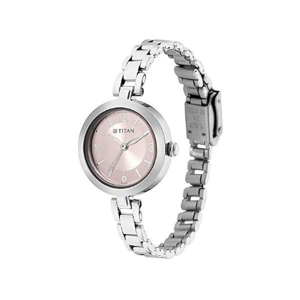 Titan metal discount round womens watch